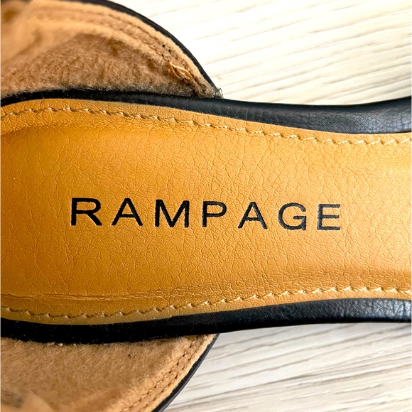 Rampage Black, White, & Tan Woven Flats with Strappy Ankle - Picture 3 of 6